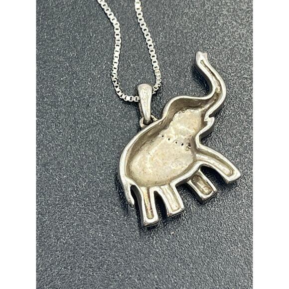 JWBR Solid Sterling Silver Diamond Elephant Trunk Up‎ Lucky Pendant Necklace - Picture 5 of 11